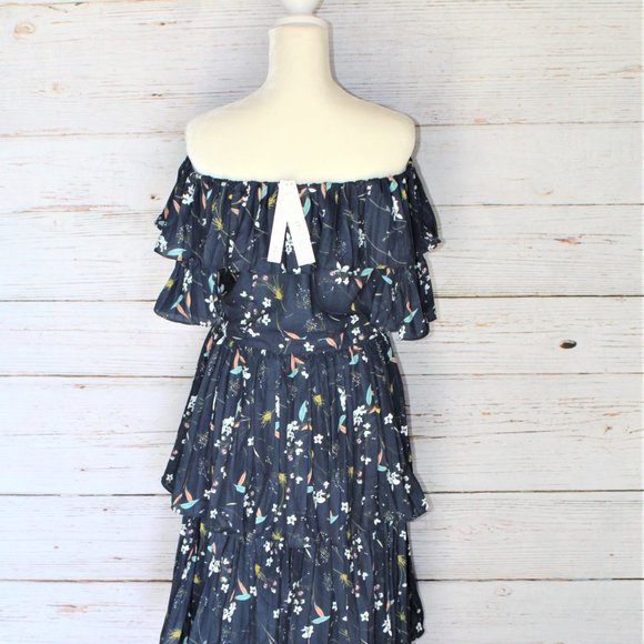 Aqua Bloomingdale’s Exclusive Pleated Tiered Floral Maxi Dress - Picture 3 of 15